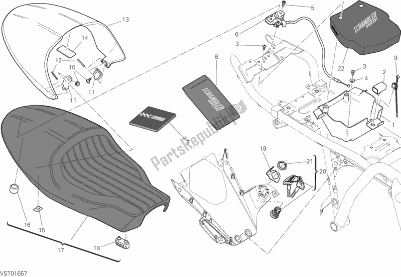 Toutes les pièces pour le Siège du Ducati Scrambler Cafe Racer 803 2017